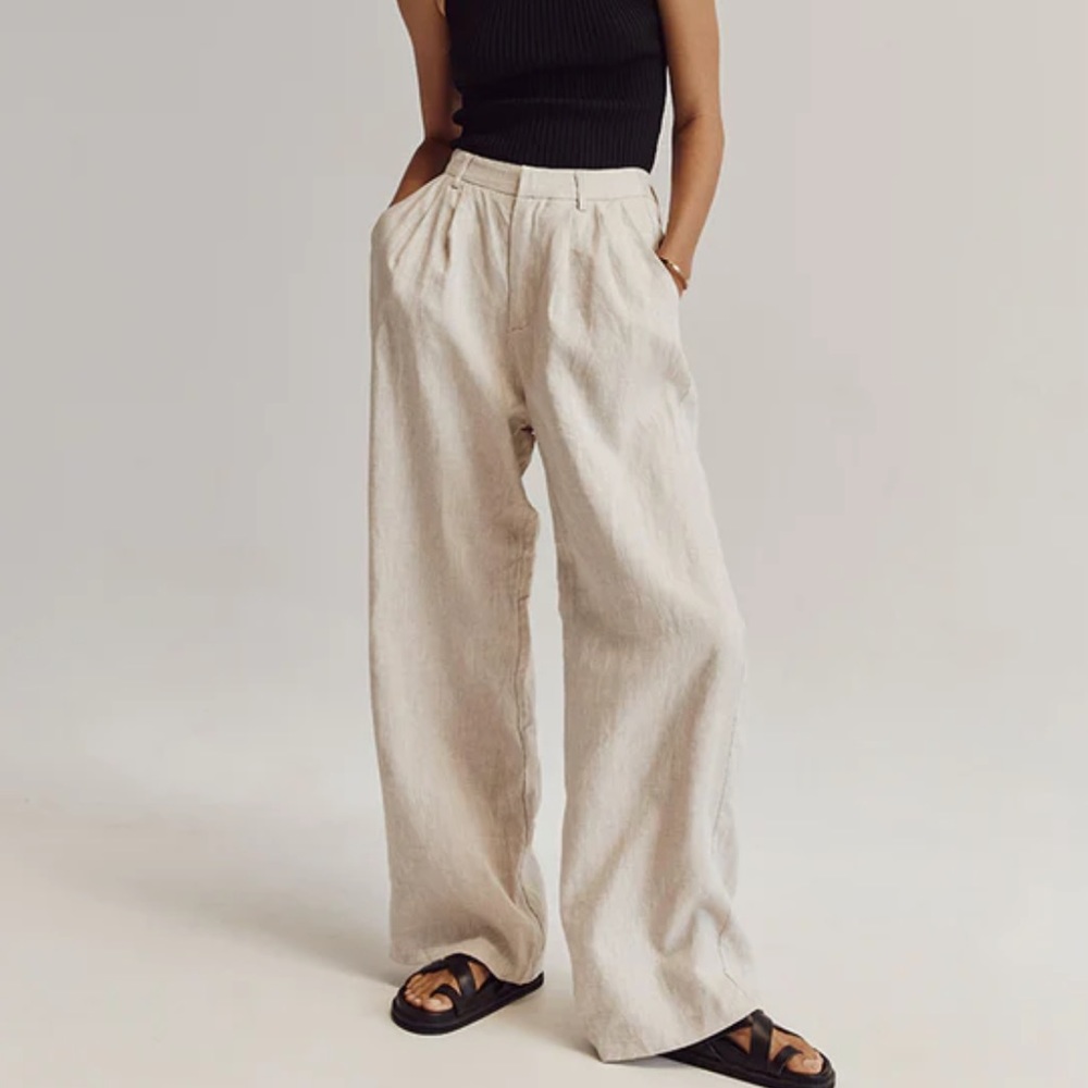 Dissh Linen Trousers in “Natural”